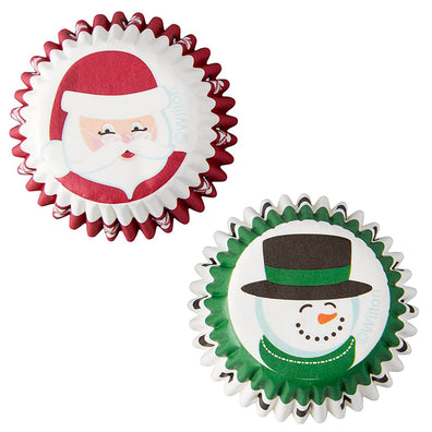 Capacillos Santa y muñeco de nieve para mini cupcake